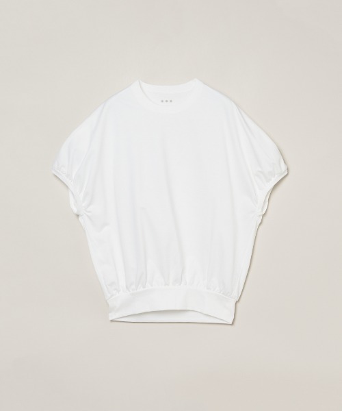three dots(スリードッツ)の「セラミックテリー コクーントップス(Tシャツ/カットソー・レディース・ブルー系その他/ホワイト/ブラック・SMALL)」の4枚目の写真