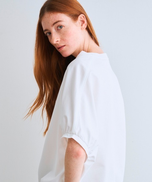 three dots(スリードッツ)の「セラミックテリー コクーントップス(Tシャツ/カットソー・レディース・ブルー系その他/ホワイト/ブラック・SMALL)」の12枚目の写真