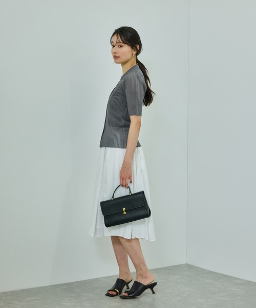 ROPE'（ロペ）の「【洗える】【WEB・一部店舗限定】シアーリブＶネックポロニット（ニット/セーター・レディース・ターコイズブルー/ブラック/ベージュ/ピンク・FREE）」の20枚目の写真