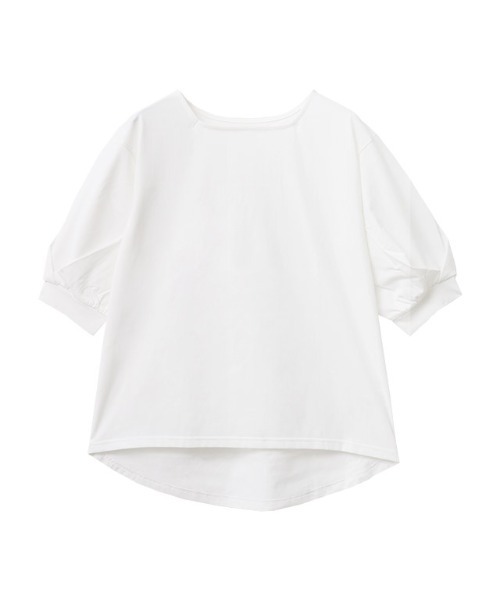 Pierrot（ピエロ）の「【イージーケア】ボートネックパフスリーブオーバーTシャツ（Tシャツ/カットソー・レディース・チャコール/ピンク/ブラック/グレイッシュベージュ/オフホワイト・M/L）」の12枚目の写真