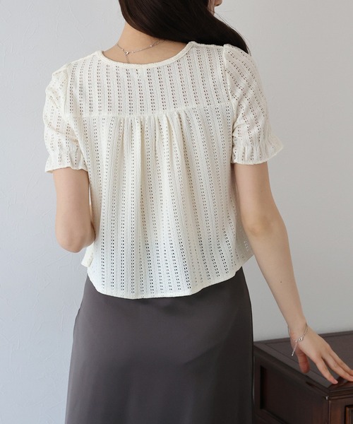 BLUEEAST（ブルーイースト）の「スクエアティアードフリルブラウス（シャツ/ブラウス・レディース・ミント/ブラック/アイボリー/ピンク/ブルー・MEDIUM）」の7枚目の写真