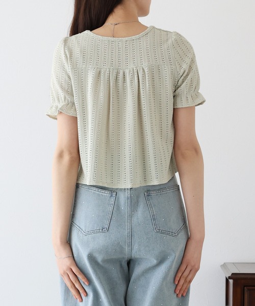 BLUEEAST（ブルーイースト）の「スクエアティアードフリルブラウス（シャツ/ブラウス・レディース・ミント/ブラック/アイボリー/ピンク/ブルー・MEDIUM）」の21枚目の写真