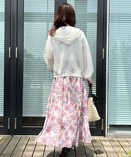 couture brooch（クチュールブローチ）の「【華やか・ウエストゴム】かすれプリント楊柳スカート（スカート・レディース・ピンク系その他/ブルー系5・38/36/40/42）」の5枚目の写真