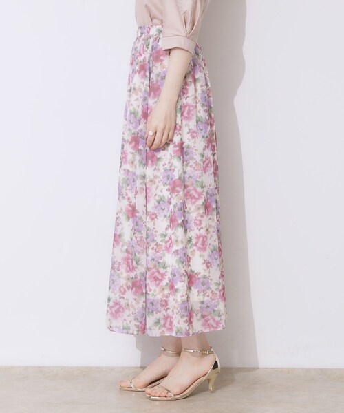 couture brooch（クチュールブローチ）の「【華やか・ウエストゴム】かすれプリント楊柳スカート（スカート・レディース・ピンク系その他/ブルー系5・38/36/40/42）」の20枚目の写真