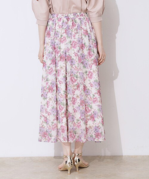 couture brooch（クチュールブローチ）の「【華やか・ウエストゴム】かすれプリント楊柳スカート（スカート・レディース・ピンク系その他/ブルー系5・38/36/40/42）」の21枚目の写真