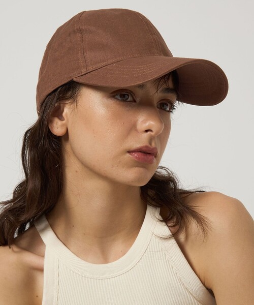 green label relaxing（グリーンレーベルリラクシング）の「麻 キャップ- UVカット -（キャップ・レディース・ナチュラル/ブラック/ブラウン系・FREE）」の4枚目の写真