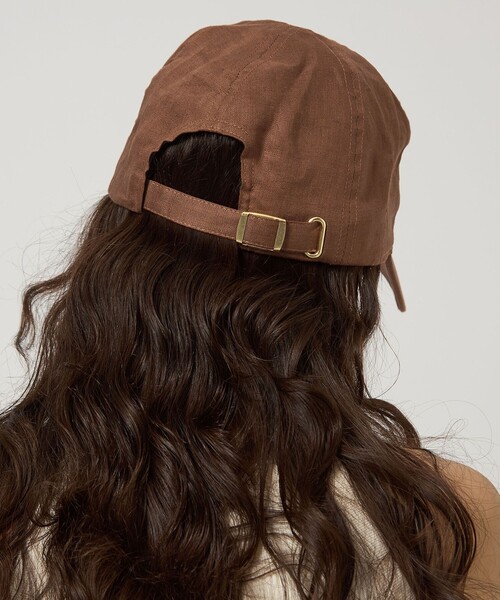 green label relaxing（グリーンレーベルリラクシング）の「麻 キャップ- UVカット -（キャップ・レディース・ナチュラル/ブラック/ブラウン系・FREE）」の7枚目の写真