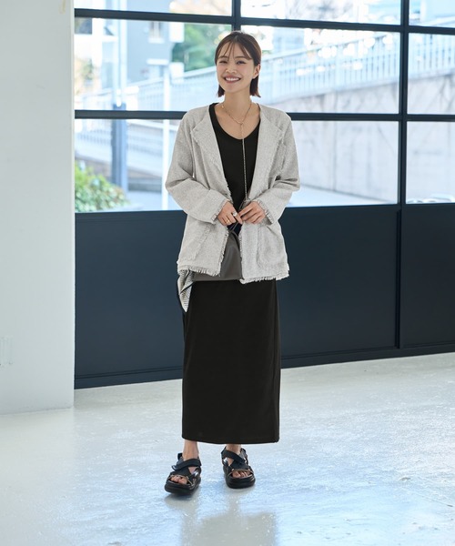 STYLE DELI(スタイルデリ)の「デコルテが開いたヌケ感5分袖Tシャツ(Tシャツ/カットソー・レディース・ホワイト/ブラック/イエロー・FREE)」の10枚目の写真