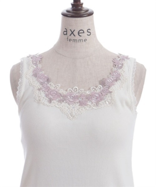axes femme（アクシーズファム）の「カップ付ローズレースタンク（タンクトップ・レディース・ブラック/ミント/キナリ・LARGE/MEDIUM）」の16枚目の写真
