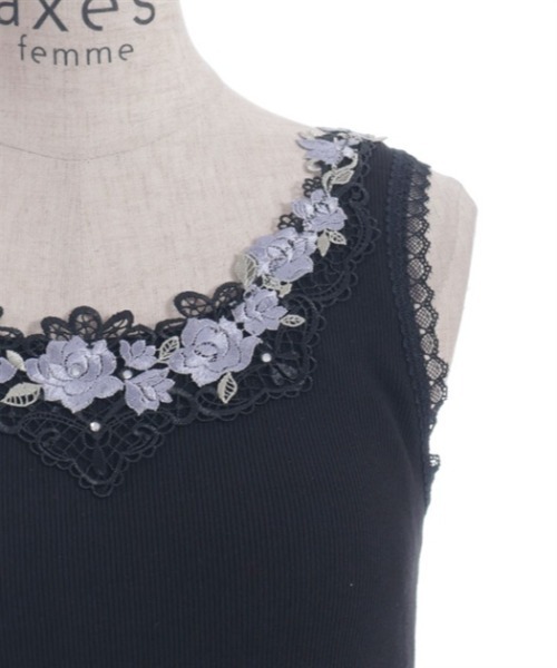 axes femme（アクシーズファム）の「カップ付ローズレースタンク（タンクトップ・レディース・ブラック/ミント/キナリ・LARGE/MEDIUM）」の4枚目の写真