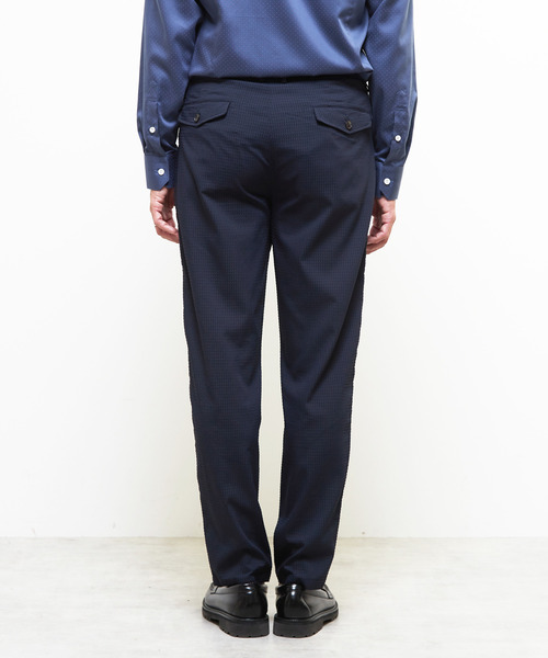 MEN'S MELROSE(メンズメルローズ)の「ドットエアーサッカーエアリーテーパードパンツ(セットアップ可)(スラックス・メンズ・ブラック/ネイビー・3/4/5/2)」の8枚目の写真