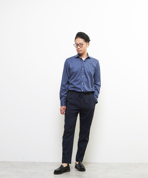 MEN'S MELROSE(メンズメルローズ)の「ドットエアーサッカーエアリーテーパードパンツ(セットアップ可)(スラックス・メンズ・ブラック/ネイビー・3/4/5/2)」の19枚目の写真