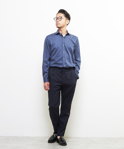 MEN'S MELROSE(メンズメルローズ)の「ドットエアーサッカーエアリーテーパードパンツ(セットアップ可)(スラックス・メンズ・ブラック/ネイビー・3/4/5/2)」の18枚目の写真
