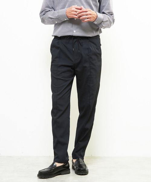 MEN'S MELROSE(メンズメルローズ)の「ドットエアーサッカーエアリーテーパードパンツ(セットアップ可)(スラックス・メンズ・ブラック/ネイビー・3/4/5/2)」の16枚目の写真