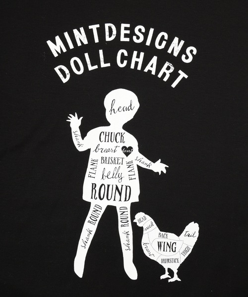 mintdesigns(ミントデザインズ)の「DOLL CHART T-SHIRT(Tシャツ/カットソー・レディース・ホワイト/ブラック・5/2)」の4枚目の写真