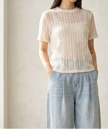 カットレースTシャツ