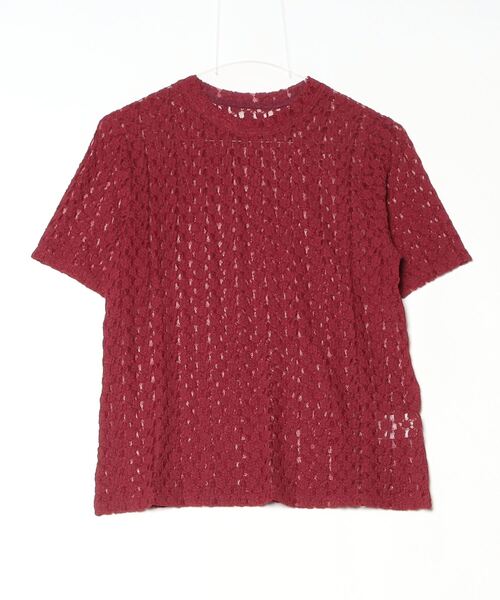 Per sist ence(パーシエンス)の「カットレースTシャツ(Tシャツ/カットソー・レディース・ブラウン/ボルドー/アイボリー/ブラック・ONE SIZE)」の9枚目の写真