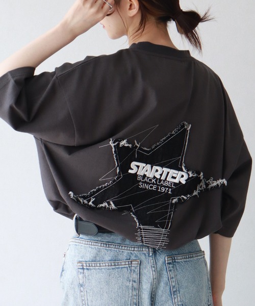 セール】【STARTER /スターター】 ロゴアップリケ半袖Tシャツ（T