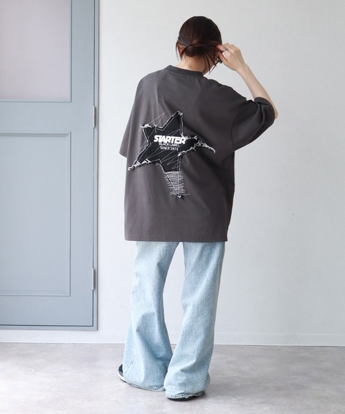 セール】【STARTER /スターター】 ロゴアップリケ半袖Tシャツ（T