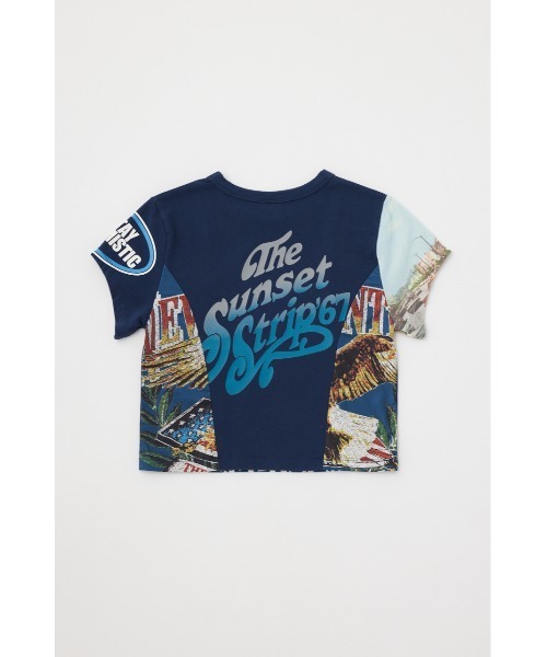 MOUSSY（マウジー）の「【EC・一部店舗限定】REMAKE PRINT TINY Tシャツ（Tシャツ/カットソー・レディース・オフホワイト/ネイビー・FREE）」の4枚目の写真