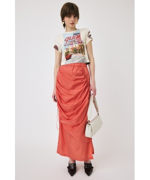 MOUSSY（マウジー）の「【EC・一部店舗限定】REMAKE PRINT TINY Tシャツ（Tシャツ/カットソー・レディース・オフホワイト/ネイビー・FREE）」の6枚目の写真