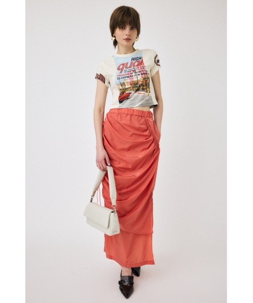 MOUSSY（マウジー）の「【EC・一部店舗限定】REMAKE PRINT TINY Tシャツ（Tシャツ/カットソー・レディース・オフホワイト/ネイビー・FREE）」の7枚目の写真