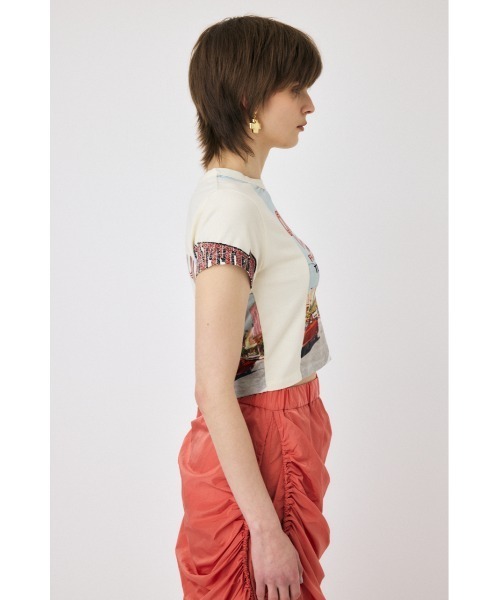 MOUSSY（マウジー）の「【EC・一部店舗限定】REMAKE PRINT TINY Tシャツ（Tシャツ/カットソー・レディース・オフホワイト/ネイビー・FREE）」の11枚目の写真