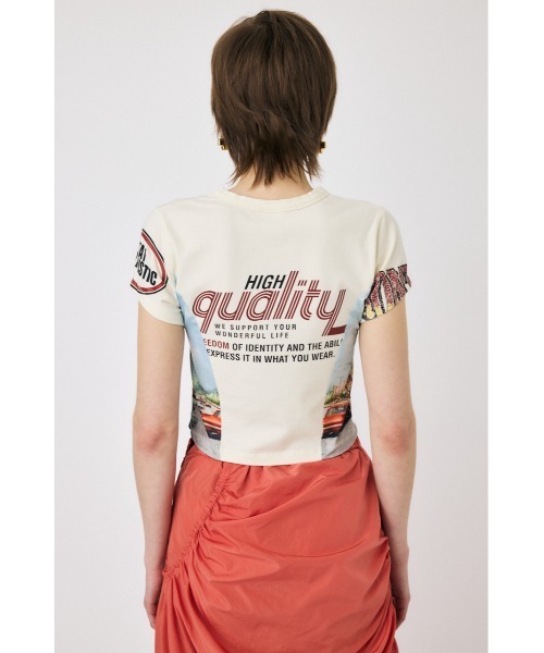 MOUSSY（マウジー）の「【EC・一部店舗限定】REMAKE PRINT TINY Tシャツ（Tシャツ/カットソー・レディース・オフホワイト/ネイビー・FREE）」の12枚目の写真