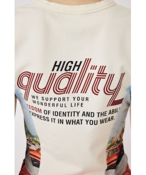 MOUSSY（マウジー）の「【EC・一部店舗限定】REMAKE PRINT TINY Tシャツ（Tシャツ/カットソー・レディース・オフホワイト/ネイビー・FREE）」の17枚目の写真