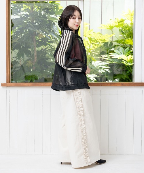 SALEで更にお買得 152660：スカラー箔プリントシアーブルゾン（ブルゾン）｜ScoLar ジャケット・アウター