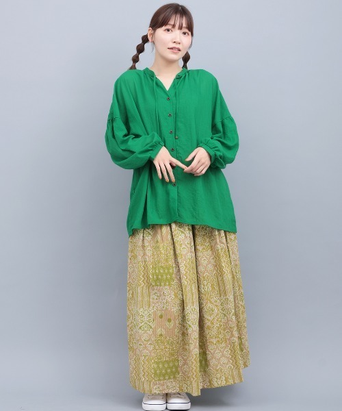 チチカカ(チチカカ)の「袖ボリュームシアーブラウス(シャツ/ブラウス・レディース・ベージュ/その他1/グリーン・FREE)」の6枚目の写真