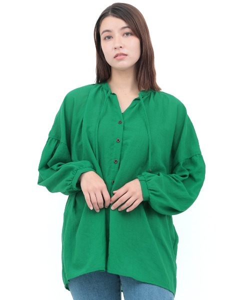 チチカカ(チチカカ)の「袖ボリュームシアーブラウス(シャツ/ブラウス・レディース・ベージュ/その他1/グリーン・FREE)」の10枚目の写真