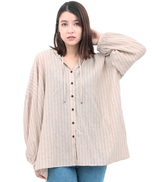 チチカカ(チチカカ)の「袖ボリュームシアーブラウス(シャツ/ブラウス・レディース・ベージュ/その他1/グリーン・FREE)」の11枚目の写真