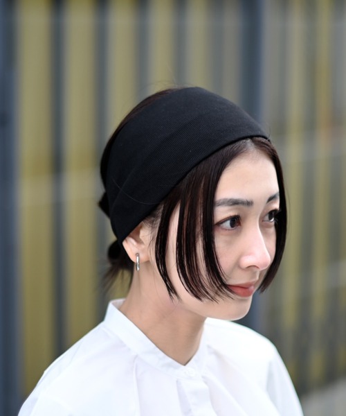 Marient（マリエント）の「Wide Hair Band/Turba 10㎝/ヘアバンド　ターバン（ヘアバンド・レディース・ブラック/クリーム・FREE）」の2枚目の写真