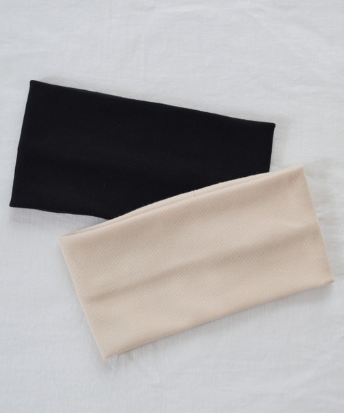 Marient（マリエント）の「Wide Hair Band/Turba 10㎝/ヘアバンド　ターバン（ヘアバンド・レディース・ブラック/クリーム・FREE）」の7枚目の写真
