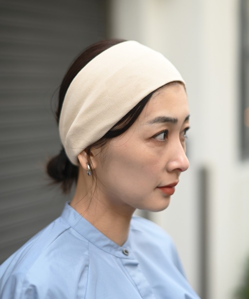 Marient（マリエント）の「Wide Hair Band/Turba 10㎝/ヘアバンド　ターバン（ヘアバンド・レディース・ブラック/クリーム・FREE）」の5枚目の写真