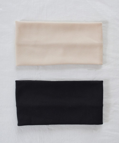 Marient（マリエント）の「Wide Hair Band/Turba 10㎝/ヘアバンド　ターバン（ヘアバンド・レディース・ブラック/クリーム・FREE）」の3枚目の写真