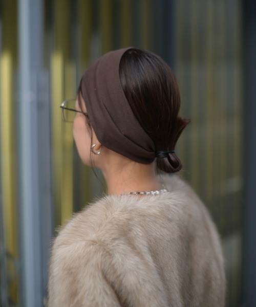 Marient（マリエント）の「Wide Hair Band/Turba 10㎝/ヘアバンド　ターバン（ヘアバンド・レディース・ブラック/クリーム・FREE）」の12枚目の写真
