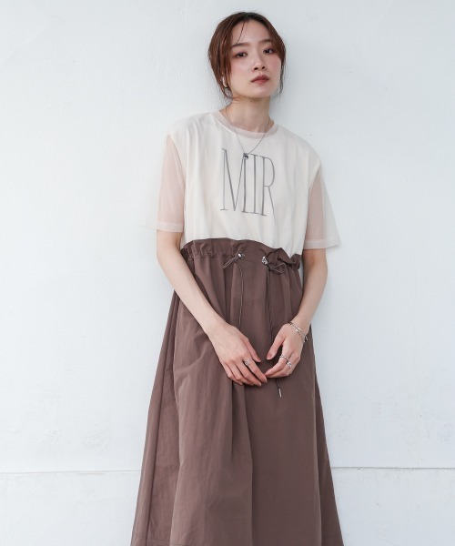 Bab(バブ)の「【低身長向けサイズあり】チュールレイヤードウエストドロストワンピース(ワンピース・レディース・モカ/チャコールグレー/ブラック・S/M)」の11枚目の写真