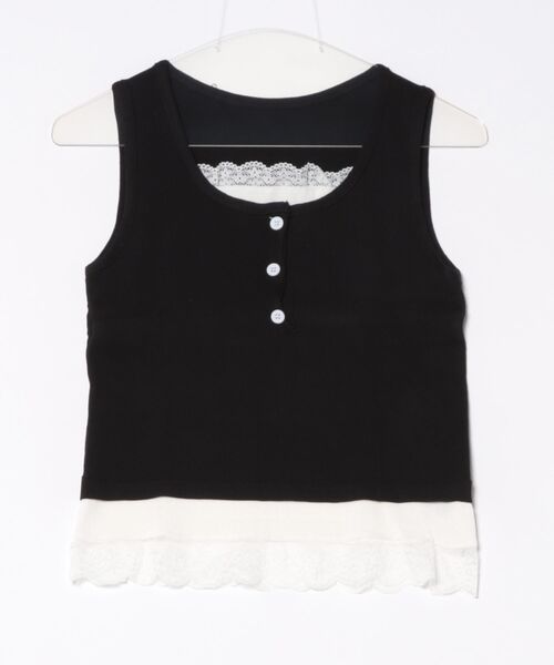 新品　モラビト スペル　 黒 レース キャミソール　38 Mixed Lace Camisole/ミックスレースキャミソール【MAISON