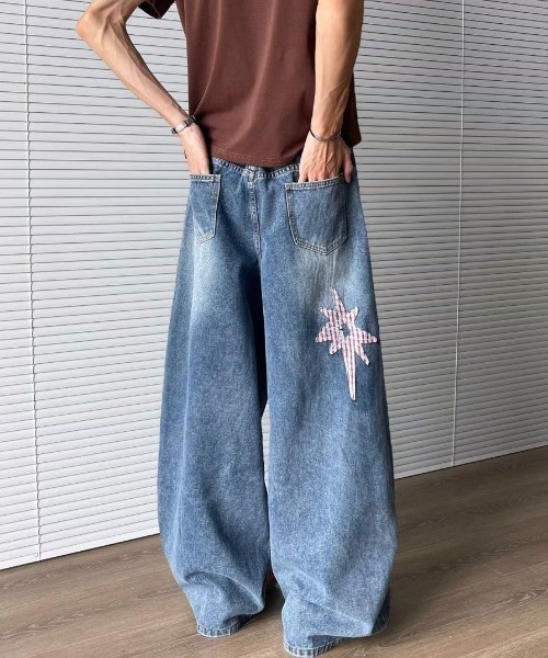 FreeZone（フリーゾーン）の「ビッグシルエット ワイドデニムパンツ（デニムパンツ・メンズ・ブルー・S/M/L）」の3枚目の写真