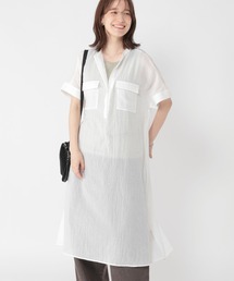 新品☆studio CLIP】完売品 リネンコットン配色ワンピース