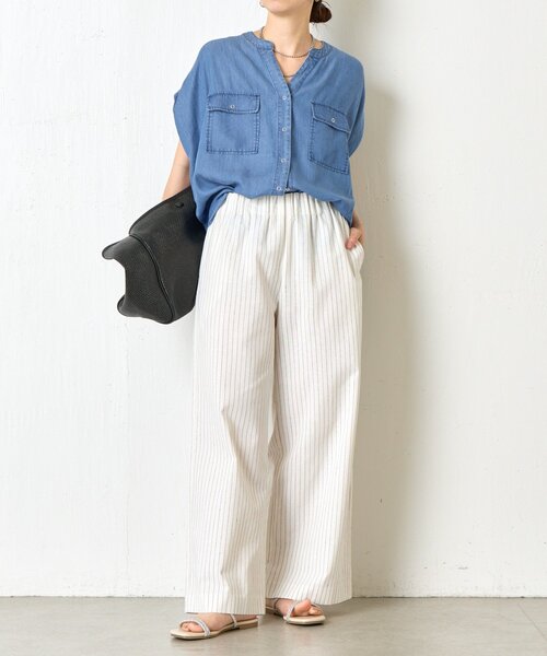 Jena espace merveilleux（ジェナ　エスパスメルヴェイユ）の「ストライプキャタピラーパンツ（その他パンツ・レディース・ブラック/オフホワイト・FREE）」の3枚目の写真
