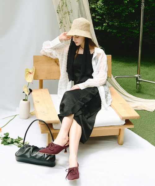 loin nuit(ロワンニュイ)の「sheer plaid ribbon shirt / シアープラッドリボンシャツ(シャツ/ブラウス・レディース・ホワイト/パープル/ブルー/ピンク・FREE)」の19枚目の写真