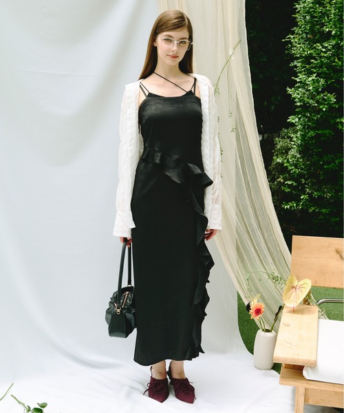 loin nuit（ロワンニュイ）の「sheer plaid ribbon shirt / シアー