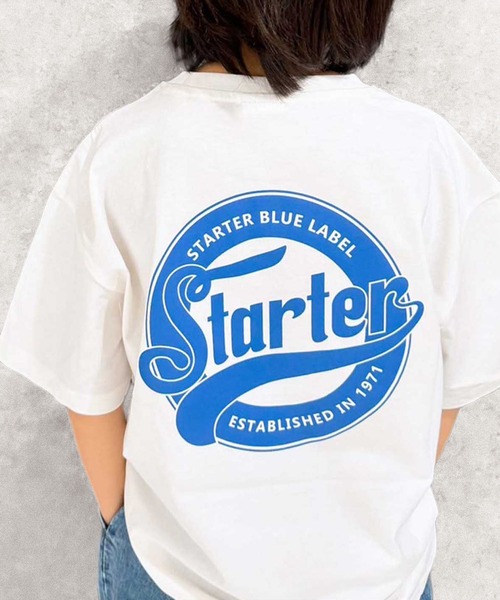 STARTER（スターター）の「STARTER /スターター ワンポイントロゴ&バックプリントオーバーサイズTシャツ 半袖 コットン100% キッズ（Tシャツ/カットソー・キッズ・パープル/チャコール/ブラック系/オレンジ/ネイビー/グリーン系/オフホワイト/杢グレー/ダークグリーン/グレー系/ホワイト系3/ブラック系2/ブラック/ホワイト系/ホワイト系2/グレー系2・110/120/130/140/150/160）」の3枚目の写真