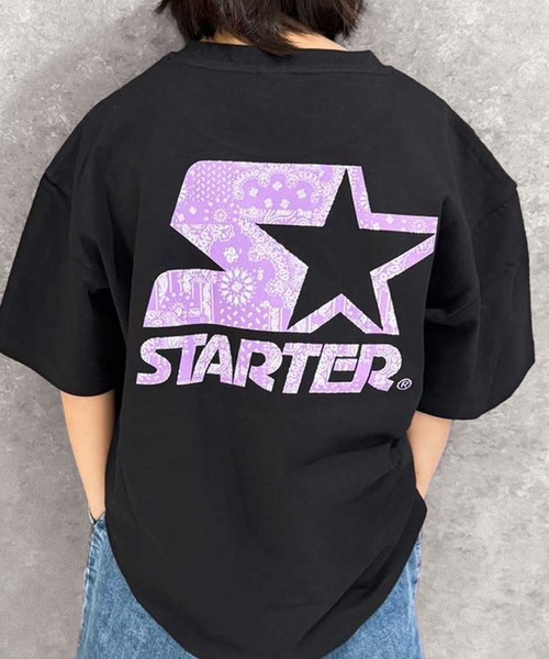 STARTER（スターター）の「STARTER /スターター ワンポイントロゴ&バックプリントオーバーサイズTシャツ 半袖 コットン100% キッズ（Tシャツ/カットソー・キッズ・パープル/チャコール/ブラック系/オレンジ/ネイビー/グリーン系/オフホワイト/杢グレー/ダークグリーン/グレー系/ホワイト系3/ブラック系2/ブラック/ホワイト系/ホワイト系2/グレー系2・110/120/130/140/150/160）」の6枚目の写真