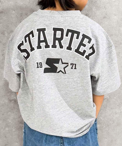 STARTER（スターター）の「STARTER /スターター ワンポイントロゴ&バックプリントオーバーサイズTシャツ 半袖 コットン100% キッズ（Tシャツ/カットソー・キッズ・パープル/チャコール/ブラック系/オレンジ/ネイビー/グリーン系/オフホワイト/杢グレー/ダークグリーン/グレー系/ホワイト系3/ブラック系2/ブラック/ホワイト系/ホワイト系2/グレー系2・110/120/130/140/150/160）」の11枚目の写真