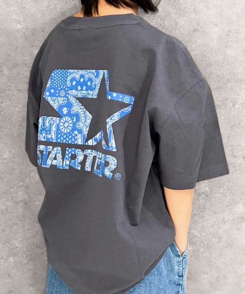 STARTER（スターター）の「STARTER /スターター ワンポイントロゴ&バックプリントオーバーサイズTシャツ 半袖 コットン100% キッズ（Tシャツ/カットソー・キッズ・パープル/チャコール/ブラック系/オレンジ/ネイビー/グリーン系/オフホワイト/杢グレー/ダークグリーン/グレー系/ホワイト系3/ブラック系2/ブラック/ホワイト系/ホワイト系2/グレー系2・110/120/130/140/150/160）」の9枚目の写真