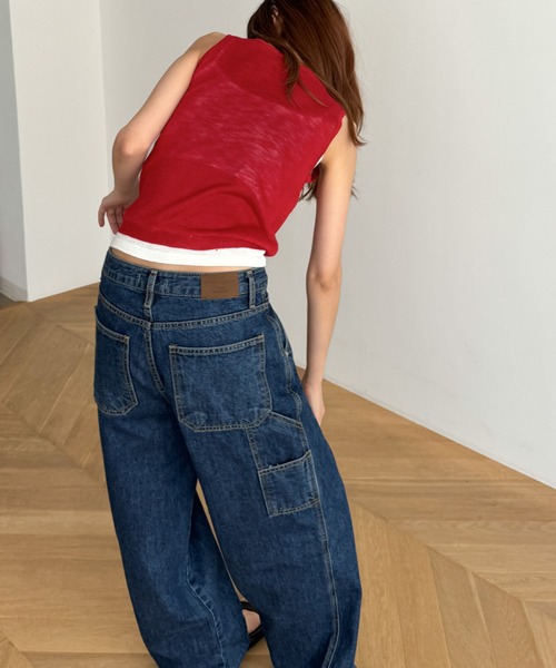 CANAL JEAN（キャナルジーン）の「El mar　レイヤードニットタンク（タンクトップ・レディース・ブラック/ホワイト/レッド・ONE SIZE）」の5枚目の写真